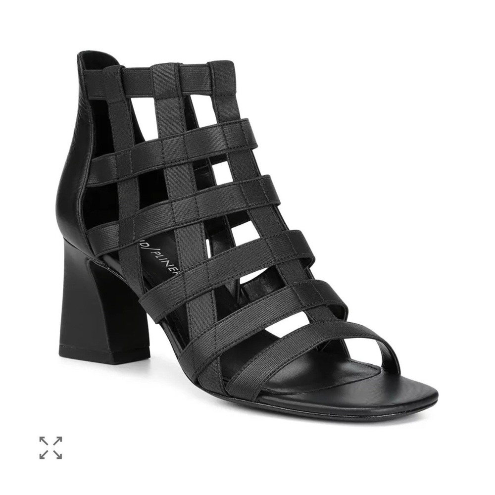Donald Pliner Women's 7M Visto Strappy Cage Block Heel Sandals Classy Minimalist